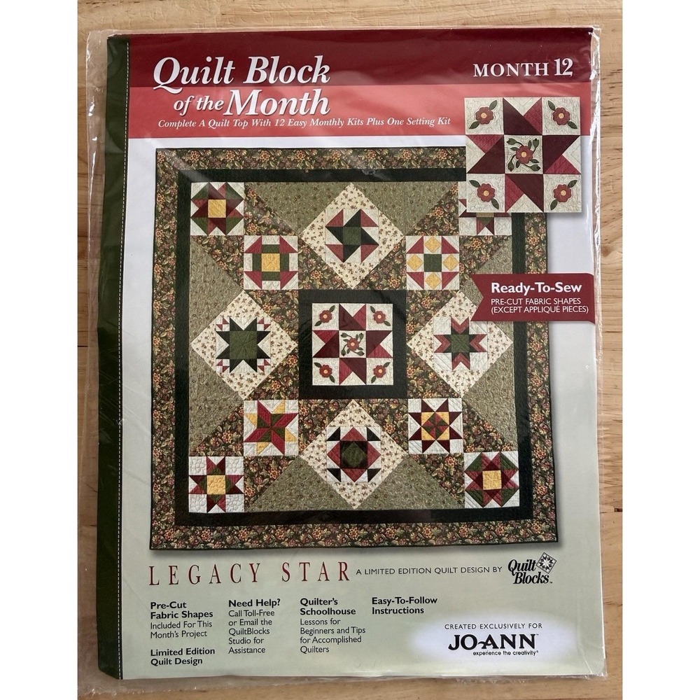 Joann Quilt BOM Legacy Star Limited Edition Month 12 SWEET PATIENCE BLOOMS
